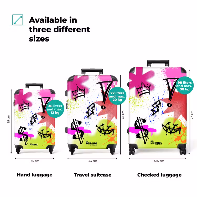 Suitcase - Symbols - Colorful - Graffiti — 1