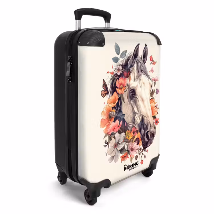 CaseSwap - White horse head surrounded by flowers and butterflies — 2