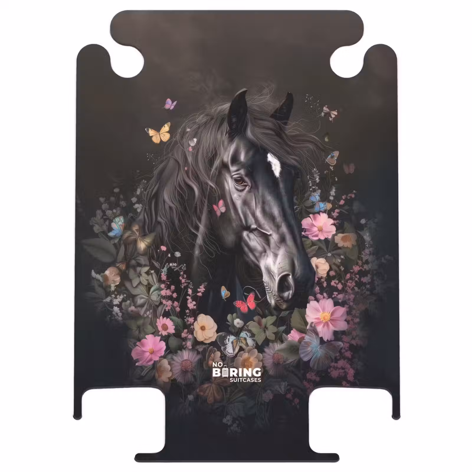 CaseSwap™ - Black horse with white blaze and colorful flowers — 1