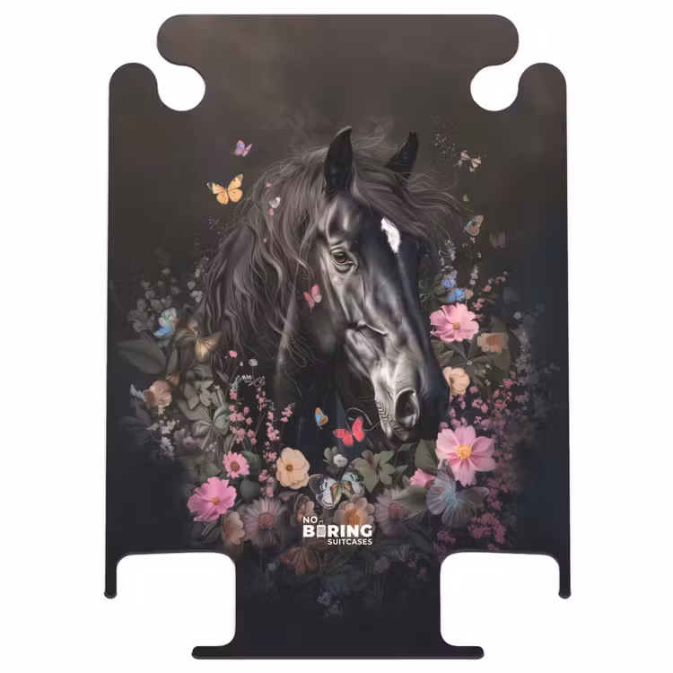 CaseSwap™ - Black horse with white blaze and colorful flowers — 1