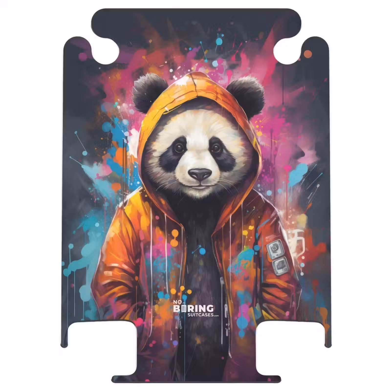 CaseSwap - Panda with Orange Jacket and Paint Splatters — 1