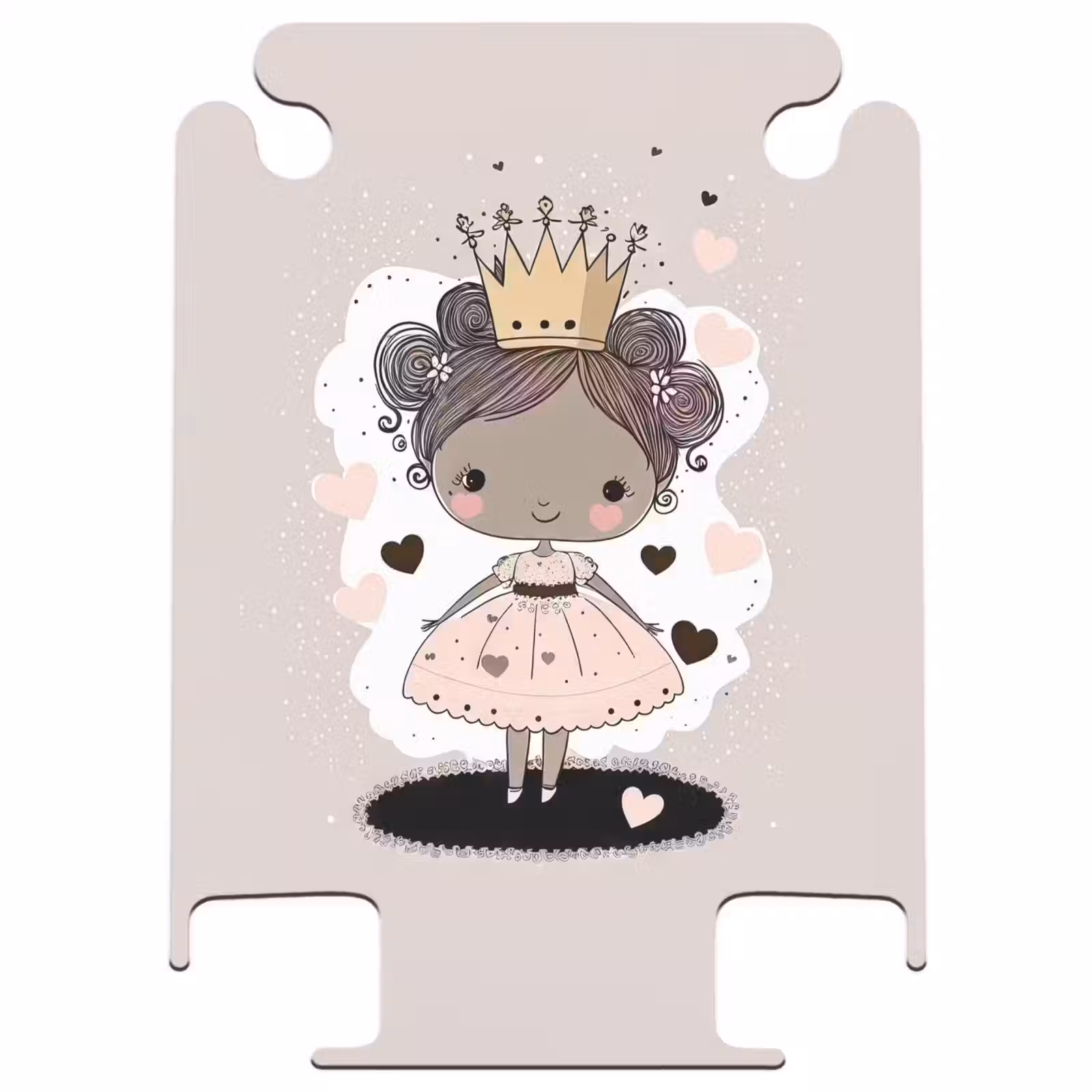 CaseSwap™ - Princess on colored background with pink and black hearts — 1