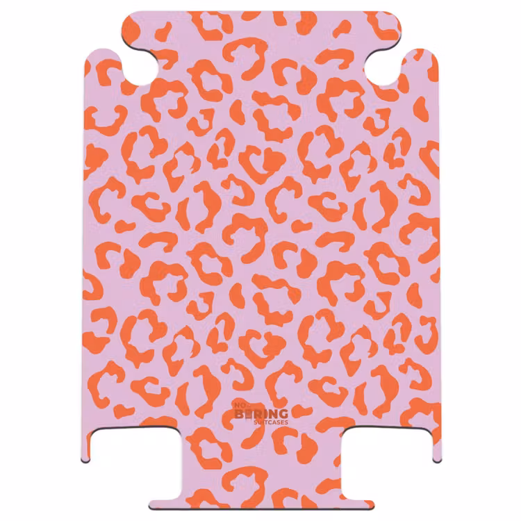 CaseSwap™ - Animal prints - Panther print suitcase in orange and light pink — 1