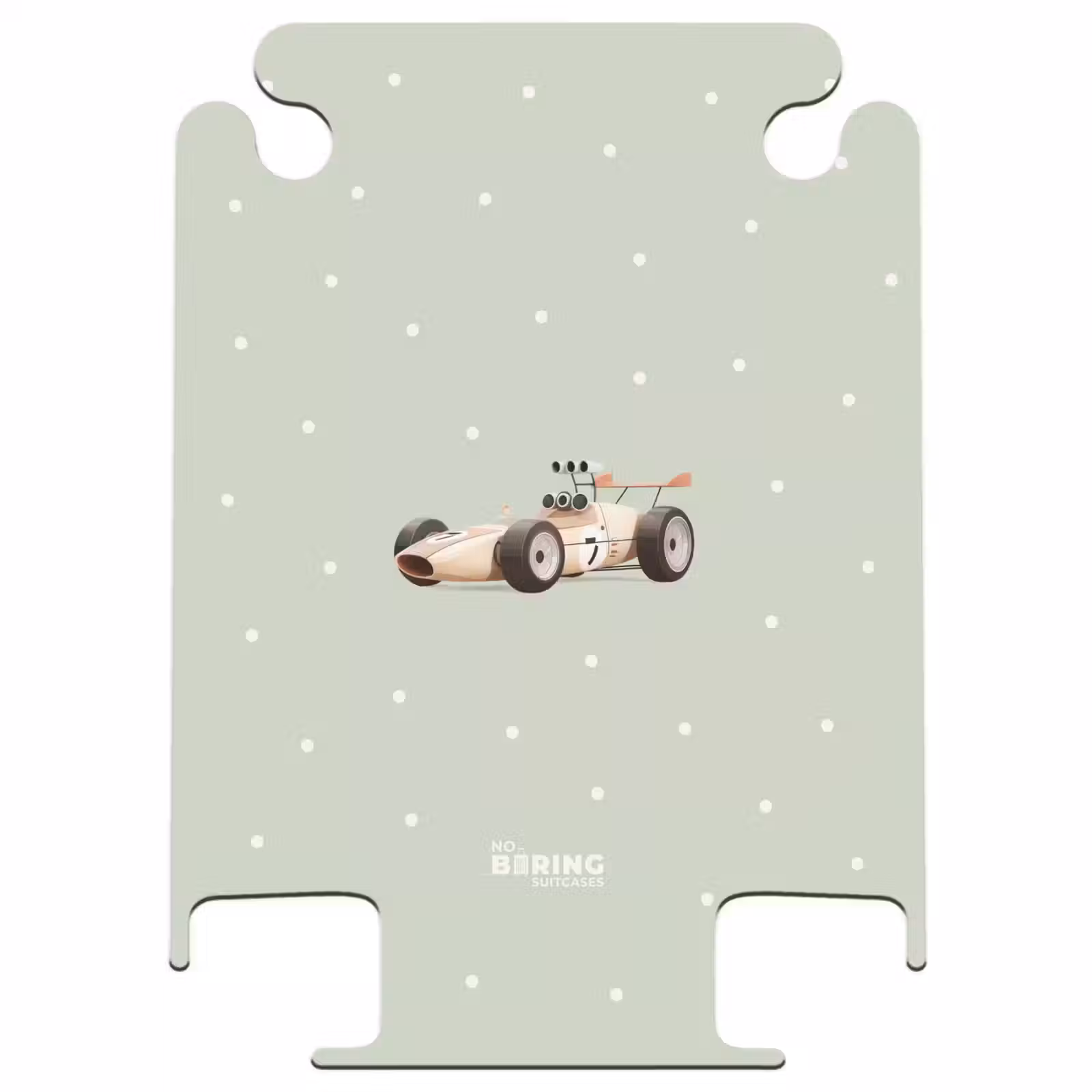 CaseSwap™ - Beige retro race car on green polka dots background — 1