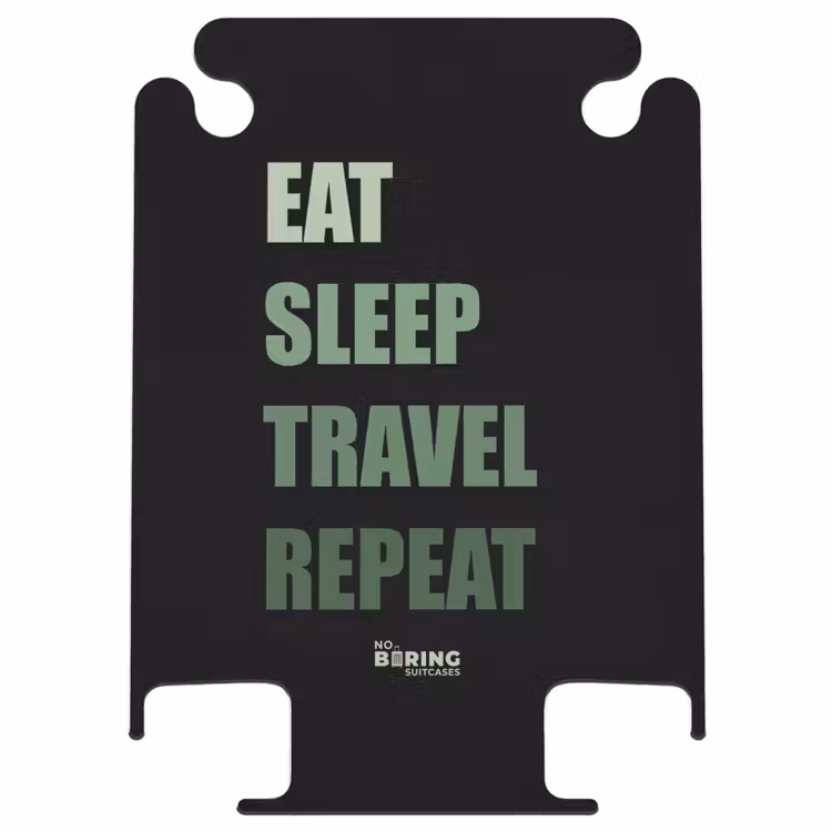 CaseSwap™ - Black background with green text Eat Sleep Travel Repeat — 1