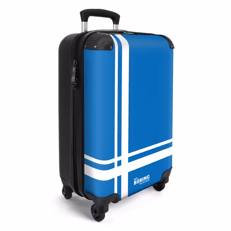 CaseSwap - Bright blue background with white corner pattern in lower left corner — 2