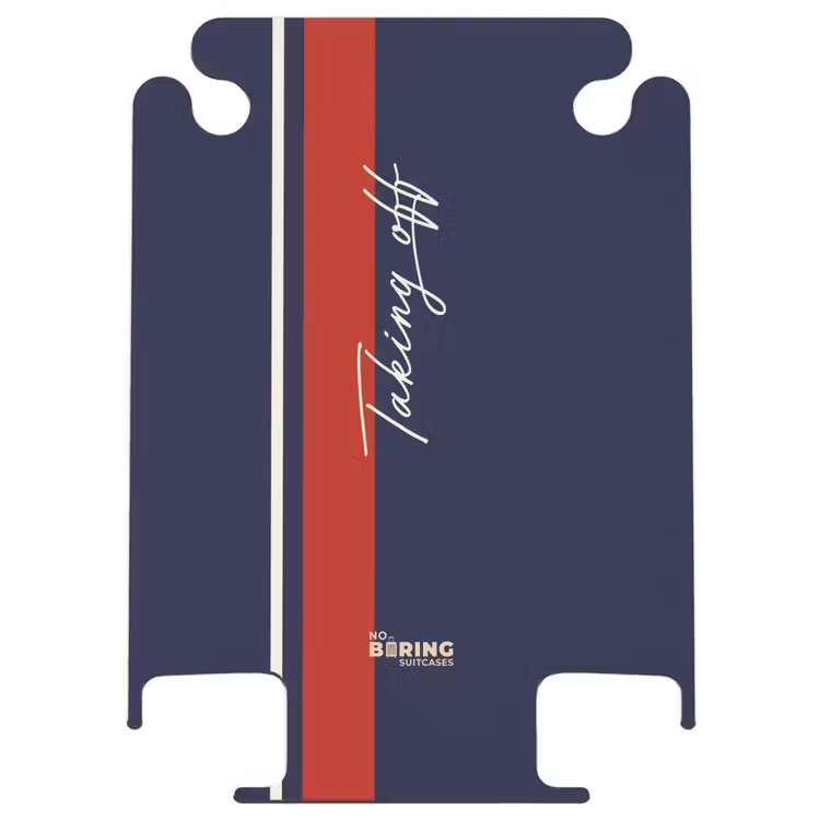CaseSwap™ - Dark blue background with red and white stripe and text Taking Off — 1