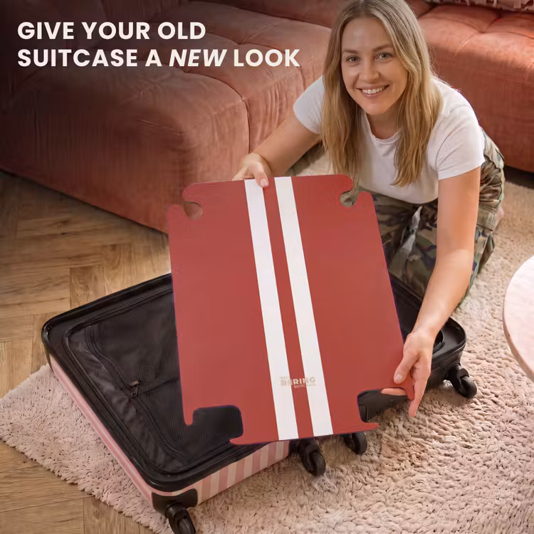 CaseSwap - Red background with double white center stripe — 3