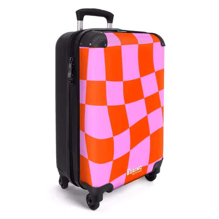 CaseSwap - Wavy checkerboard pattern in red and pink — 2