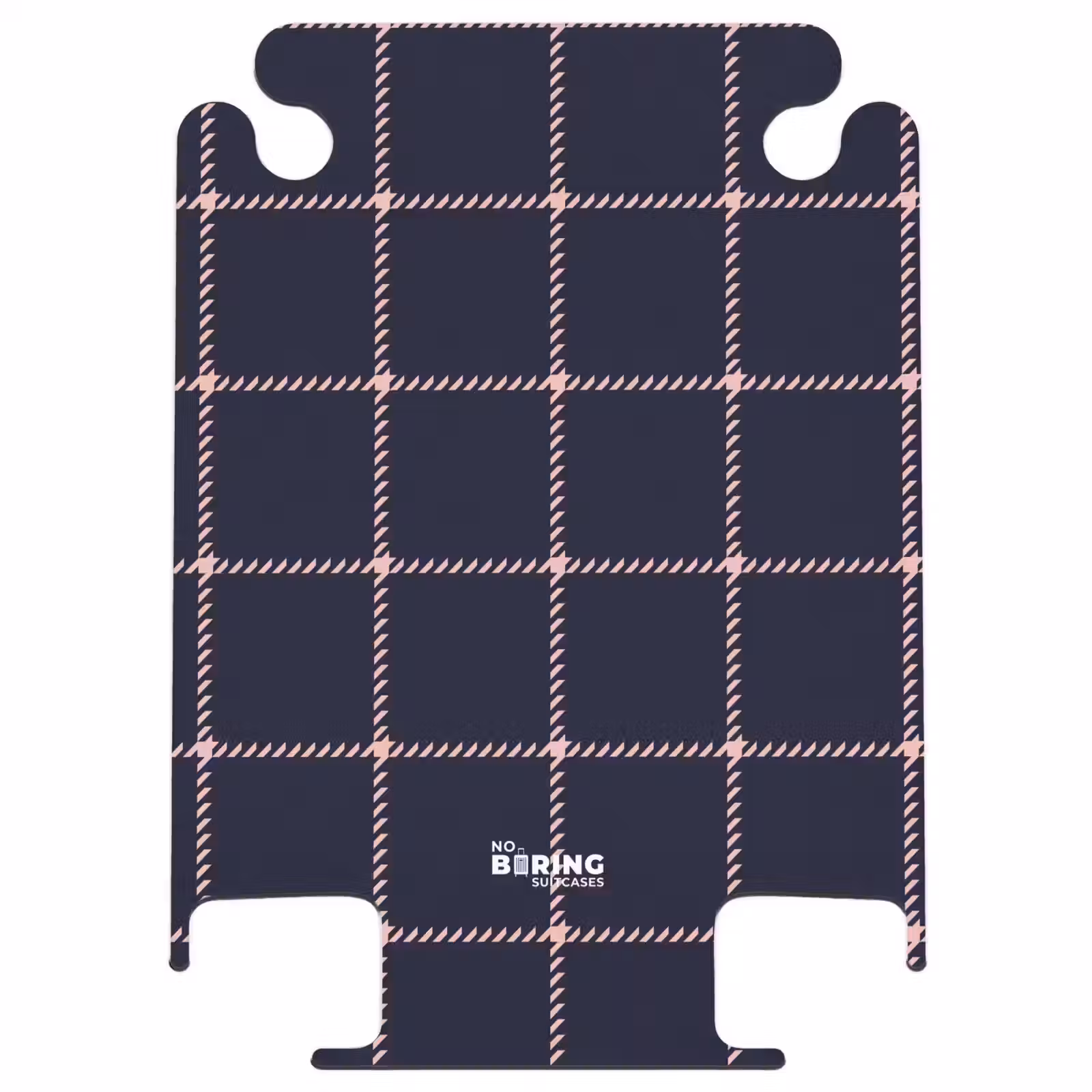 CaseSwap™ - Dark blue plaid pattern with pink herringbone lines — 1