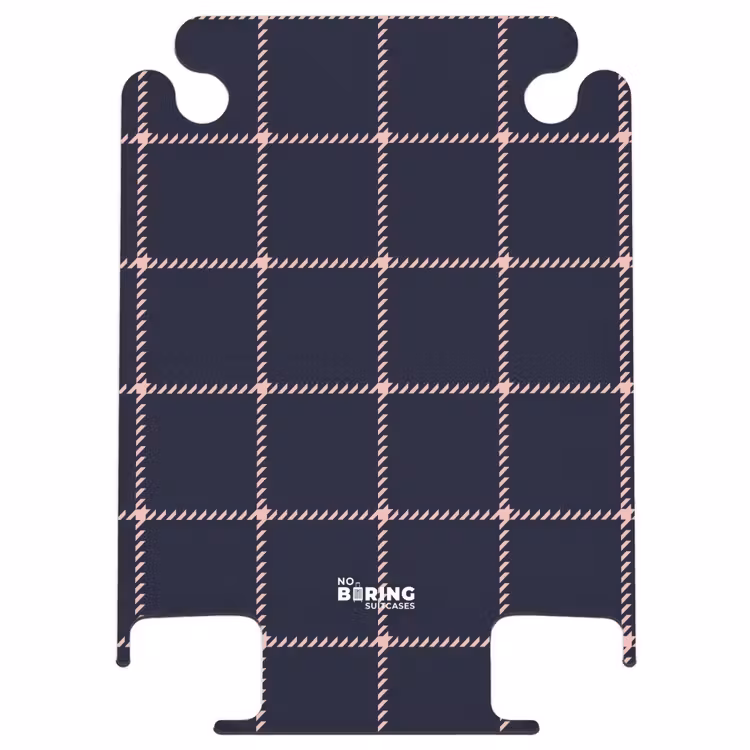 CaseSwap™ - Dark blue plaid pattern with pink herringbone lines — 1