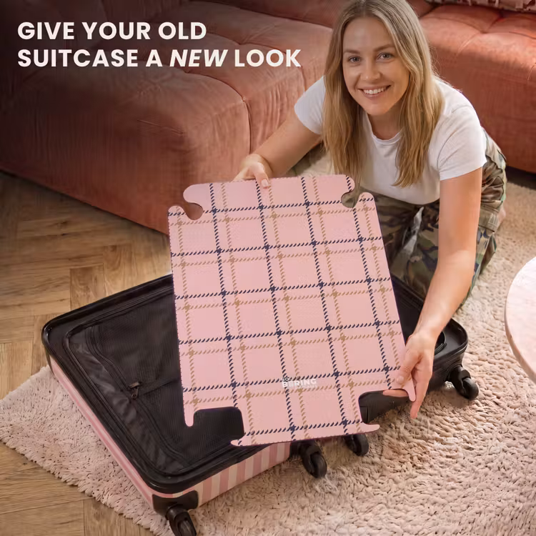 CaseSwap - Pink plaid texture with brown and black accents — 3