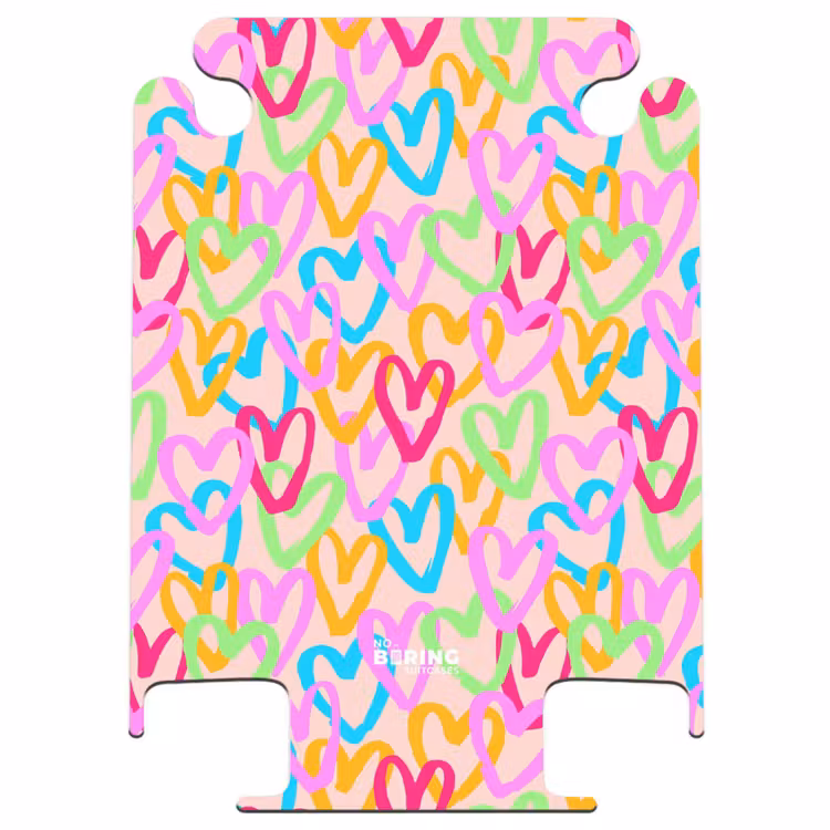 CaseSwap™ - Colorful heart pattern on pastel pink — 1