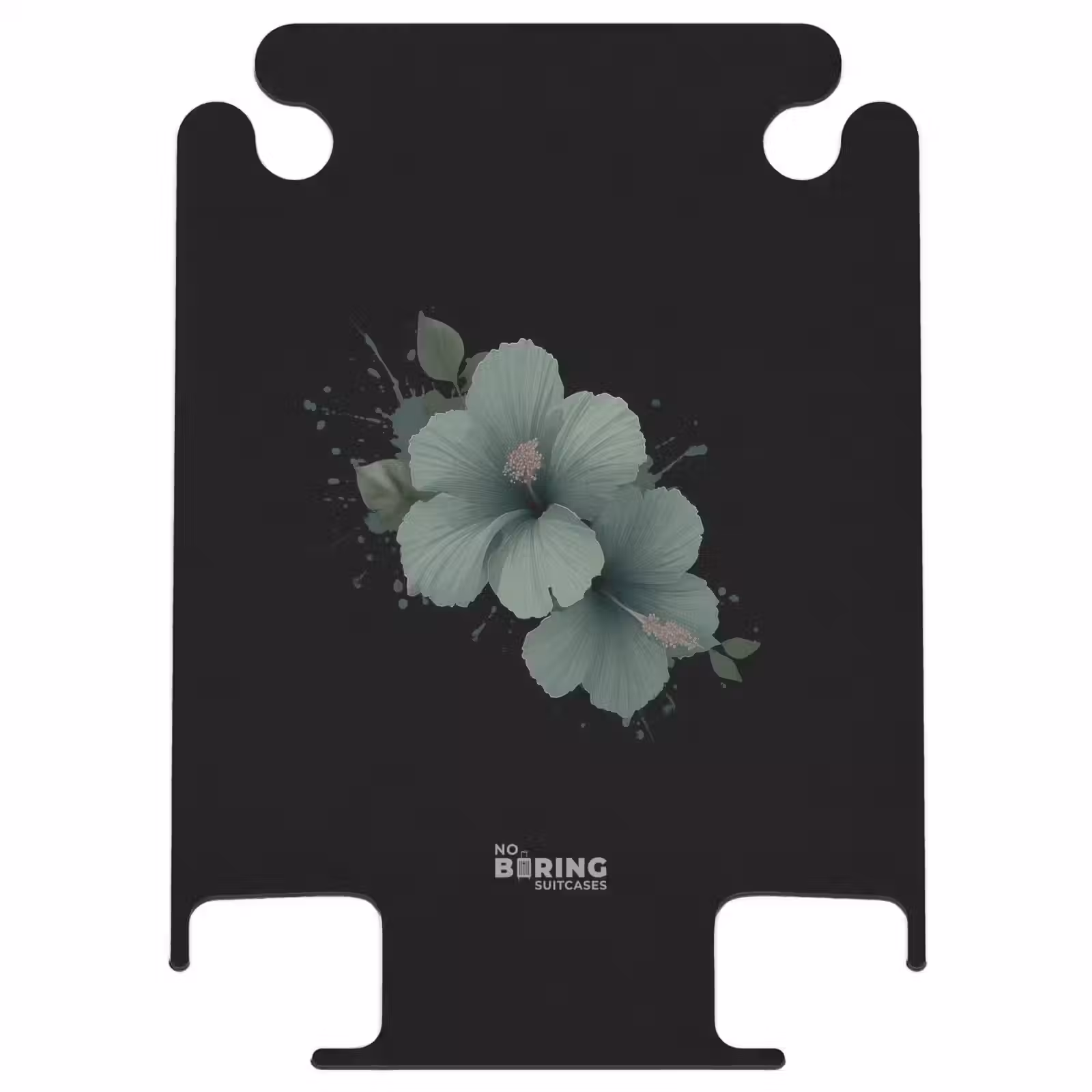 CaseSwap™ - Black background with green hibiscus flower — 1