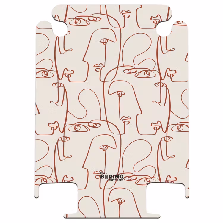 CaseSwap™ - Faces in dark red line on beige background — 1
