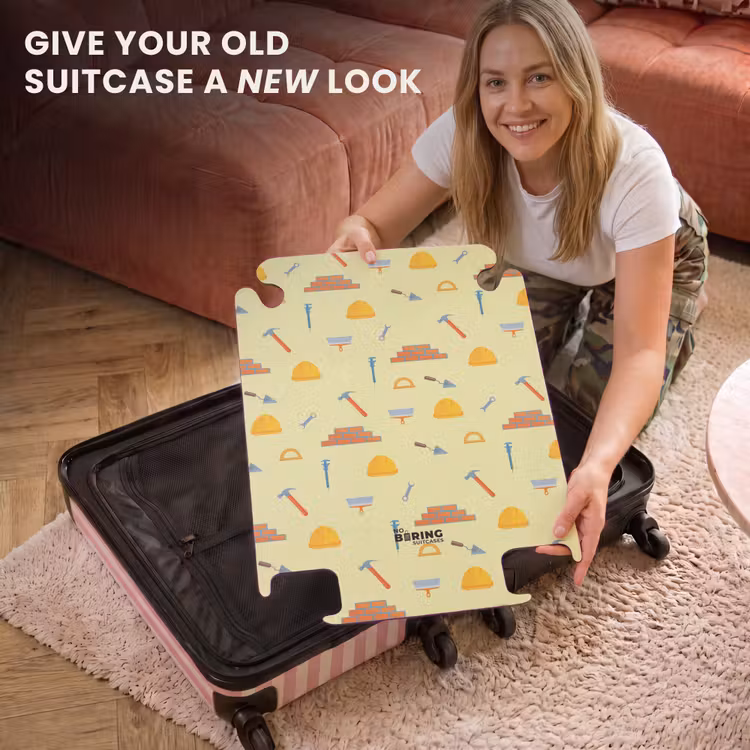 CaseSwap - Construction tool pattern on light yellow background — 3