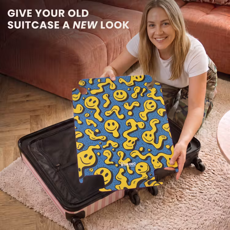 CaseSwap - Flowing smiley faces on a blue background — 3
