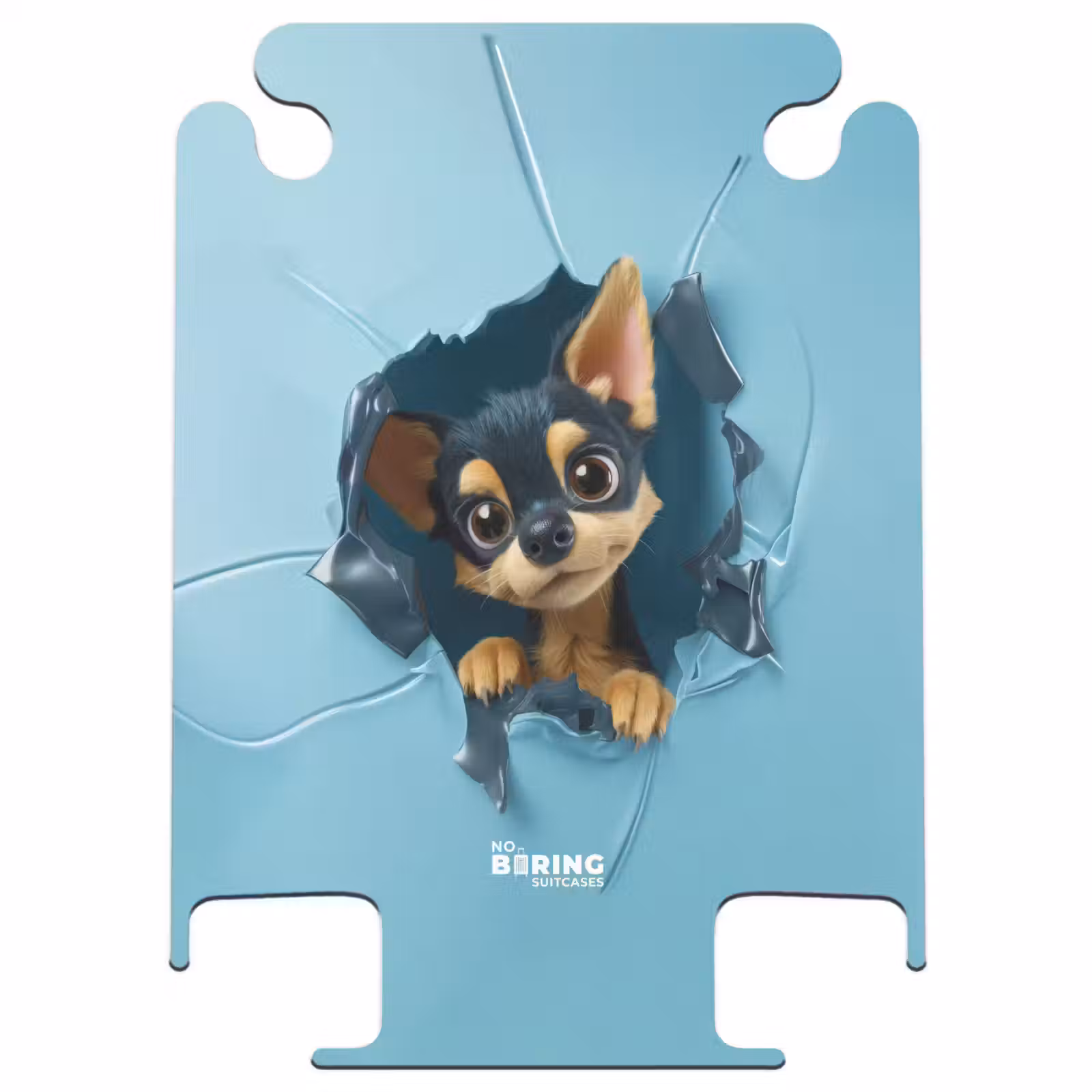 CaseSwap™ - Small chihuahua pokes head through blue wall — 1