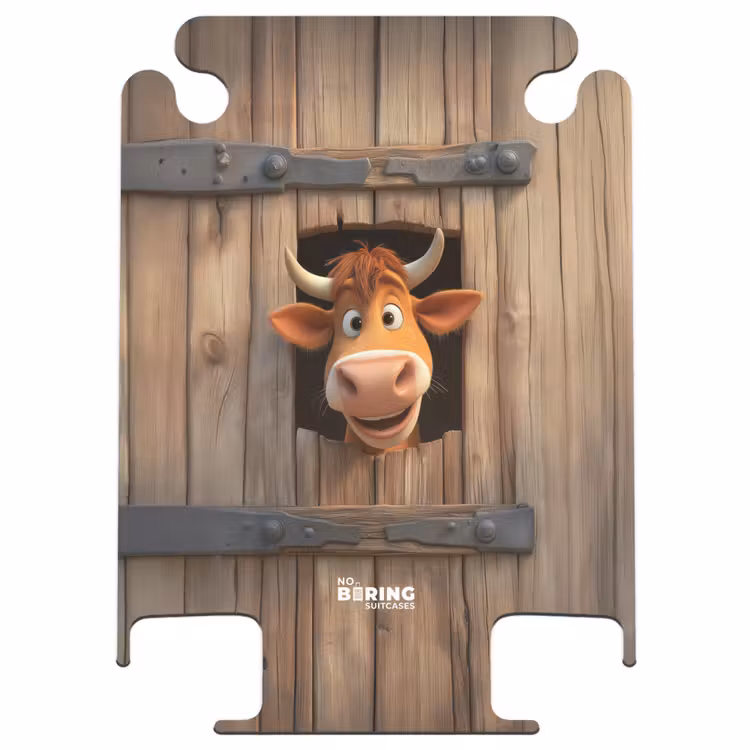 CaseSwap™ - Brown bull pokes head through wooden door — 1
