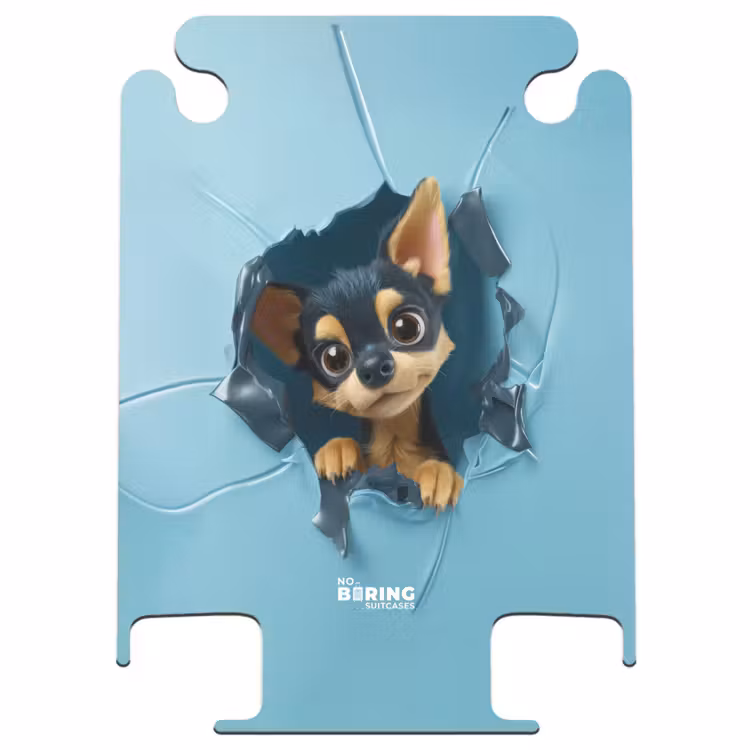 CaseSwap™ - Small chihuahua pokes head through blue wall — 1