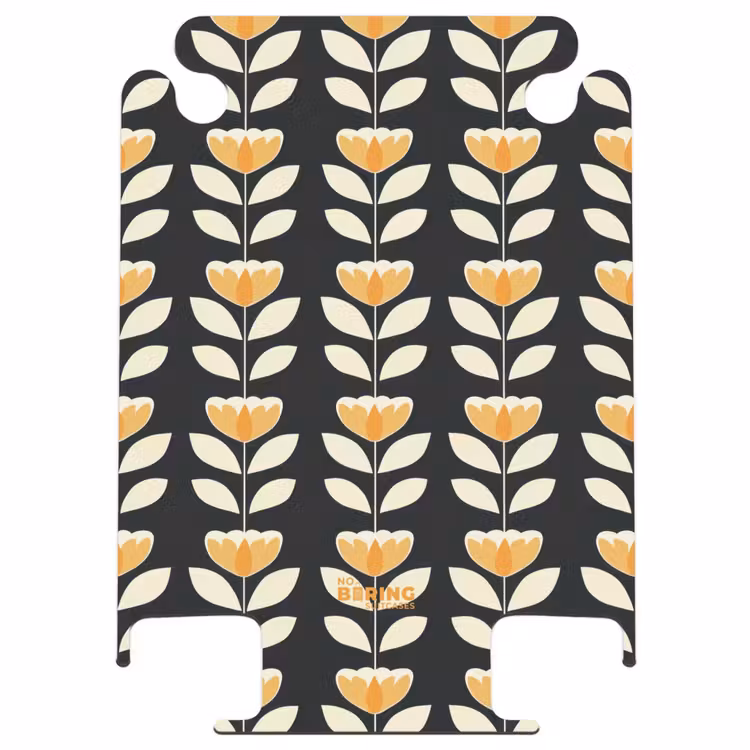 CaseSwap™ - Retro - Flower - Black - Ochre yellow — 1