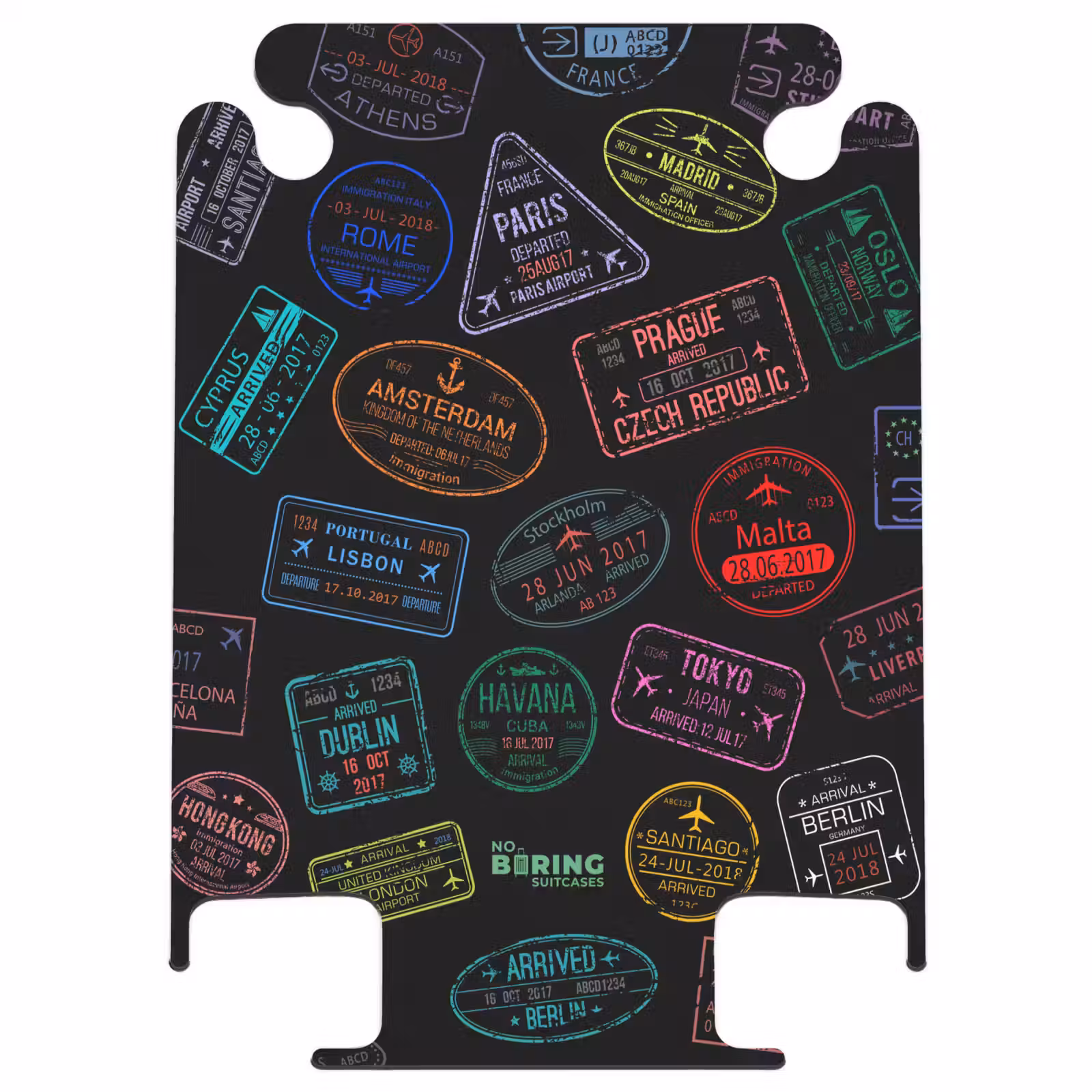 CaseSwap - Passport Stamps - Colorful - Black — 1