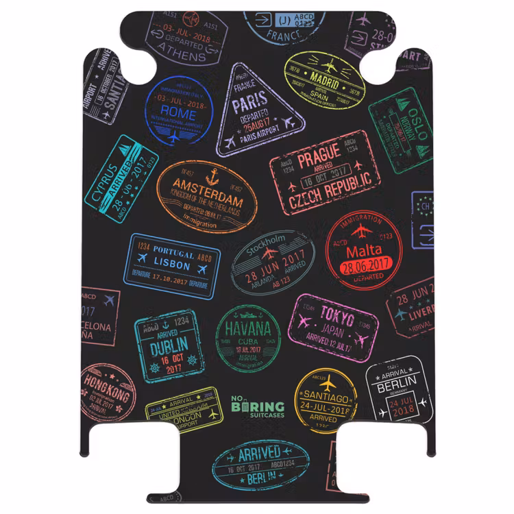 CaseSwap - Passport Stamps - Colorful - Black — 1