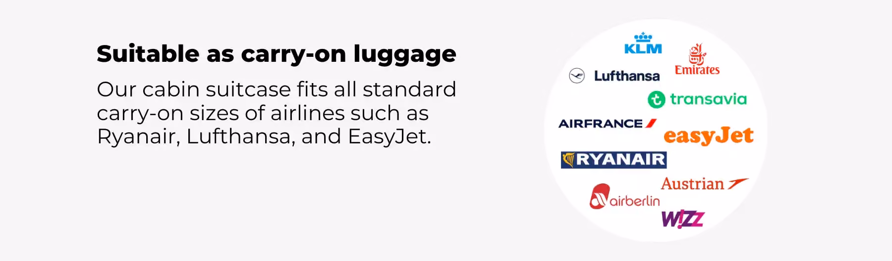 Carry-on luggage banner