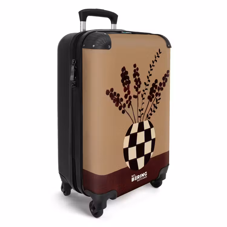 Suitcase - Minimalist - Vase - Flowers - Brown — 2
