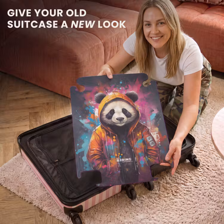 CaseSwap™ - Panda with orange coat and paint splatter — 3