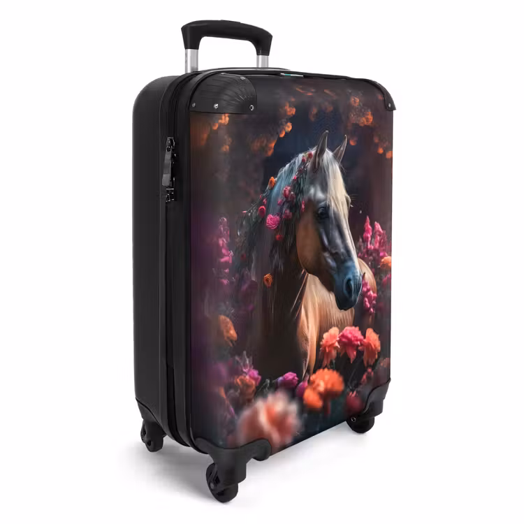 CaseSwap™ - Suitcase - Horse - Flowers - Purple - Orange - Animals — 2