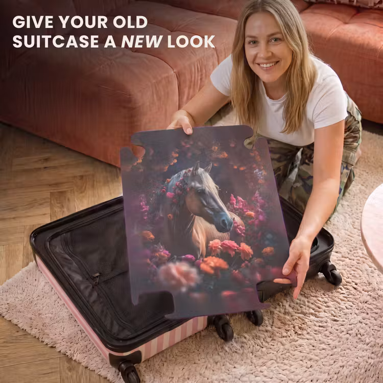CaseSwap™ - Suitcase - Horse - Flowers - Purple - Orange - Animals — 3