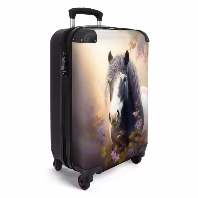 CaseSwap™ - Suitcase - Horse - Nature - Animals - Flowers - Purple — 2