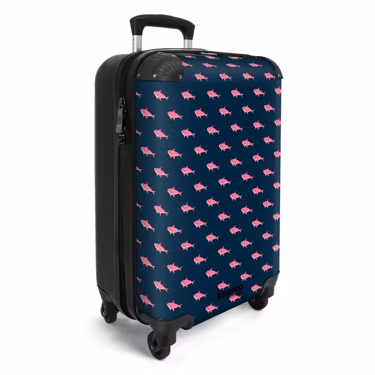 CaseSwap™ - Patterns - Pink sharks on dark blue background — 2