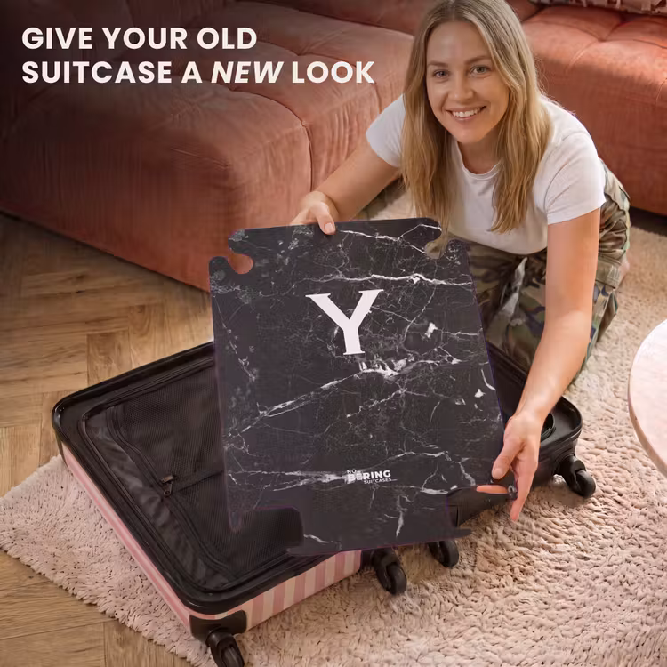 CaseSwap™ - Letter Y - Marble - Black - Marble look — 3