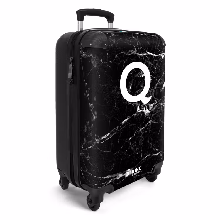 CaseSwap™ - Marble print - Black - Letter Q — 2