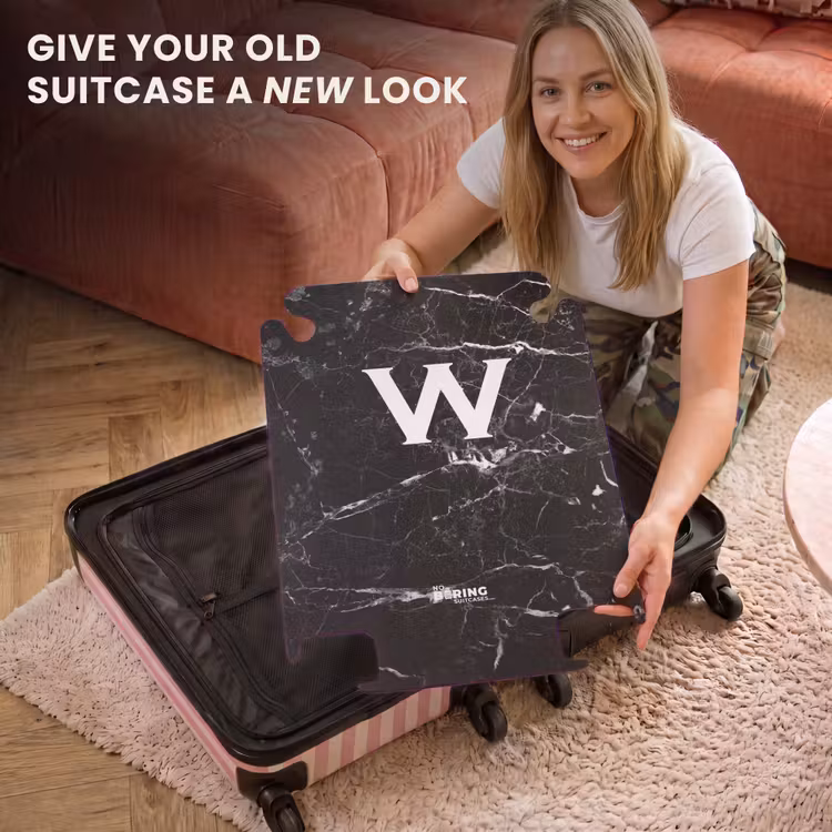CaseSwap™ - Marble print - Black - Letter W — 3