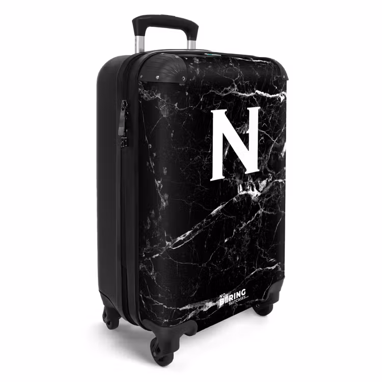 CaseSwap™ - Letter N - Marble - Black - Marble print — 2