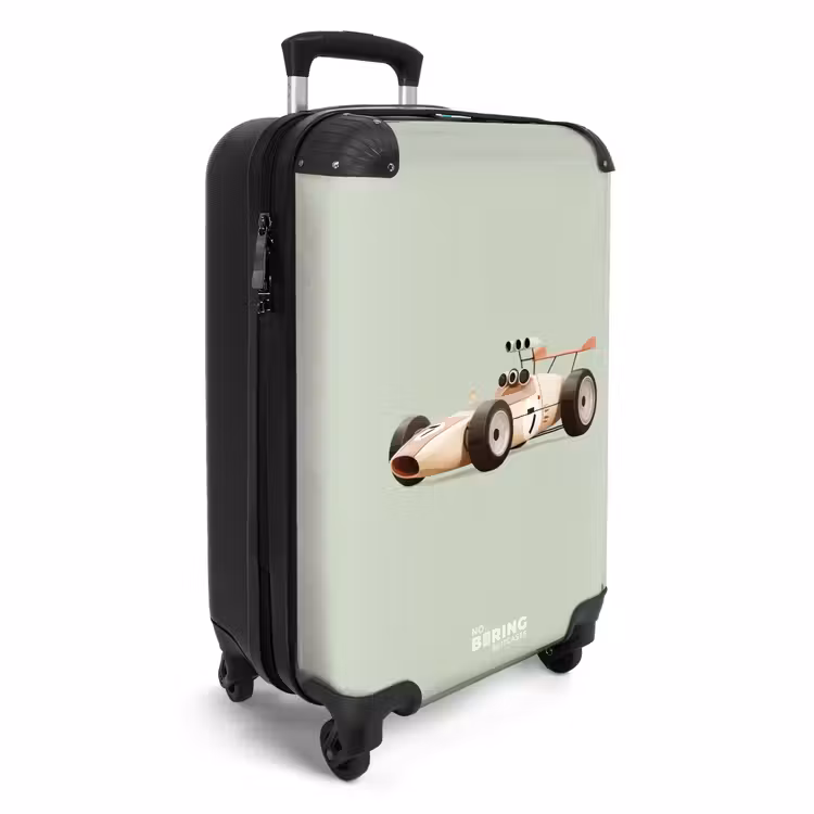 CaseSwap™ - Beige retro race car on green background — 2