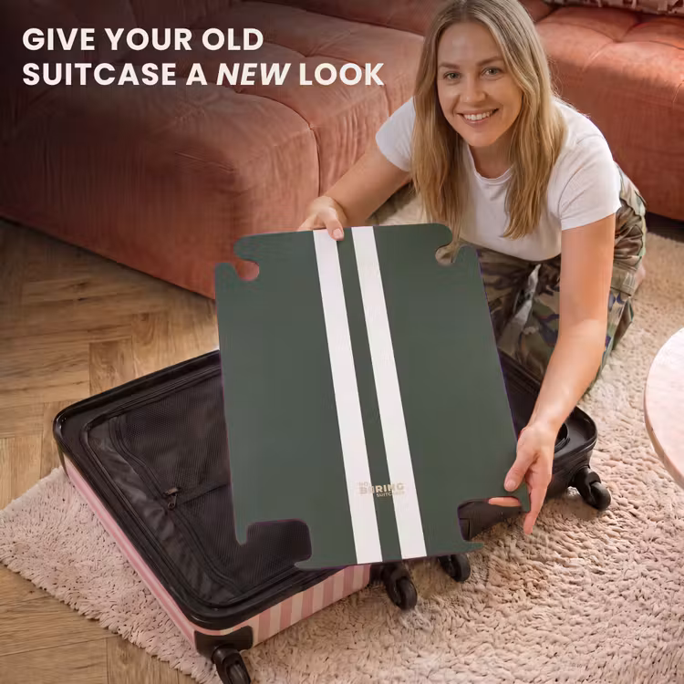 CaseSwap™ - Green background with double white vertical stripes — 3