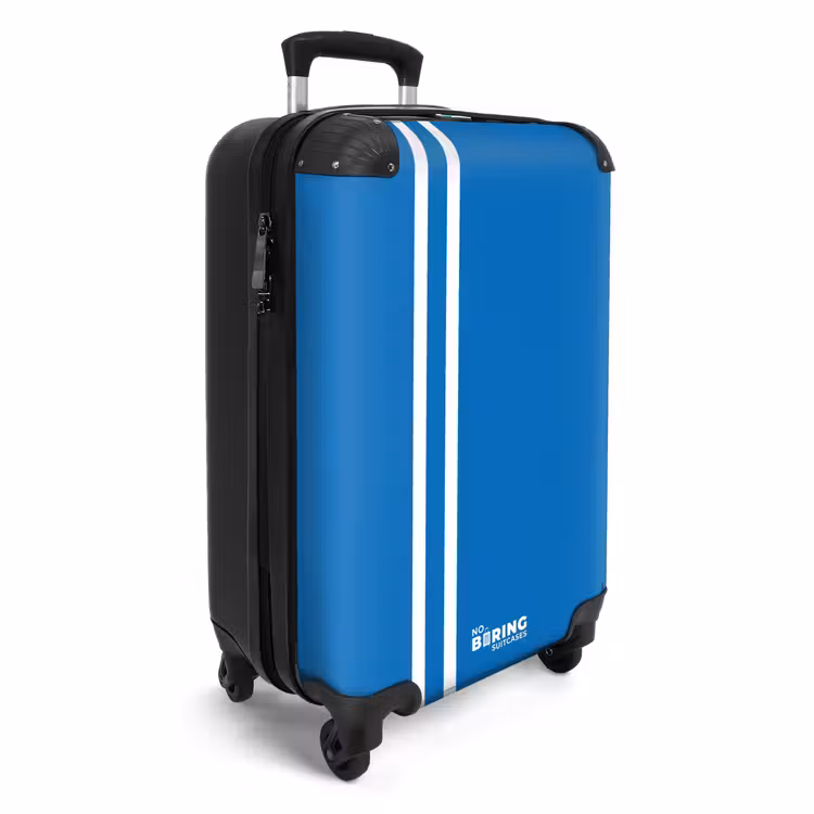 CaseSwap™ - Bright blue background with double white side stripes on the left — 2