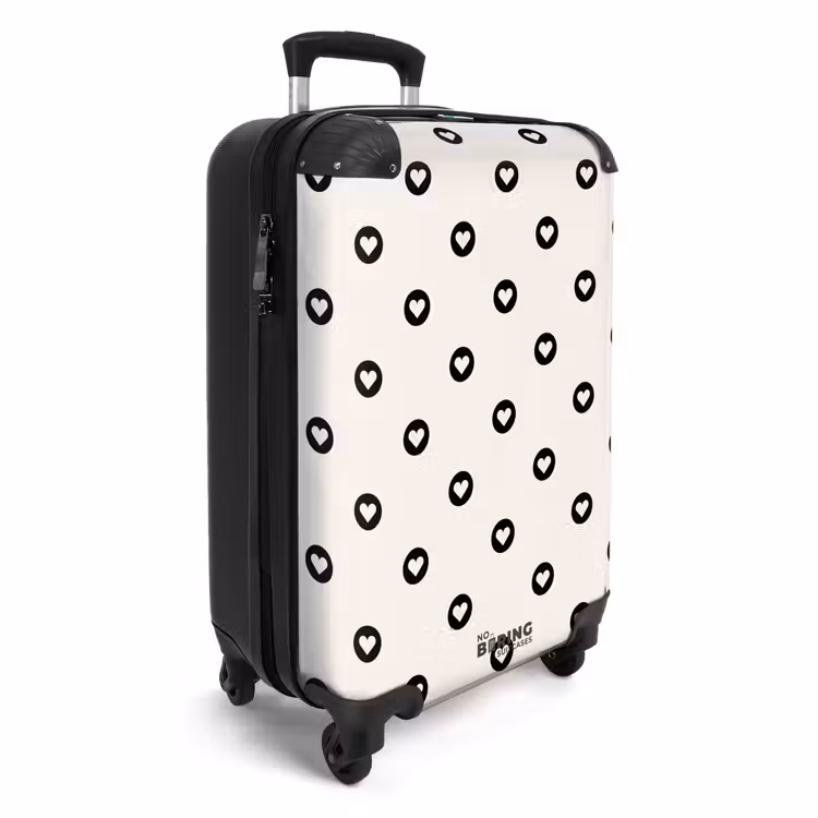 CaseSwap™ - Valentine hearts circle pattern black and white — 2