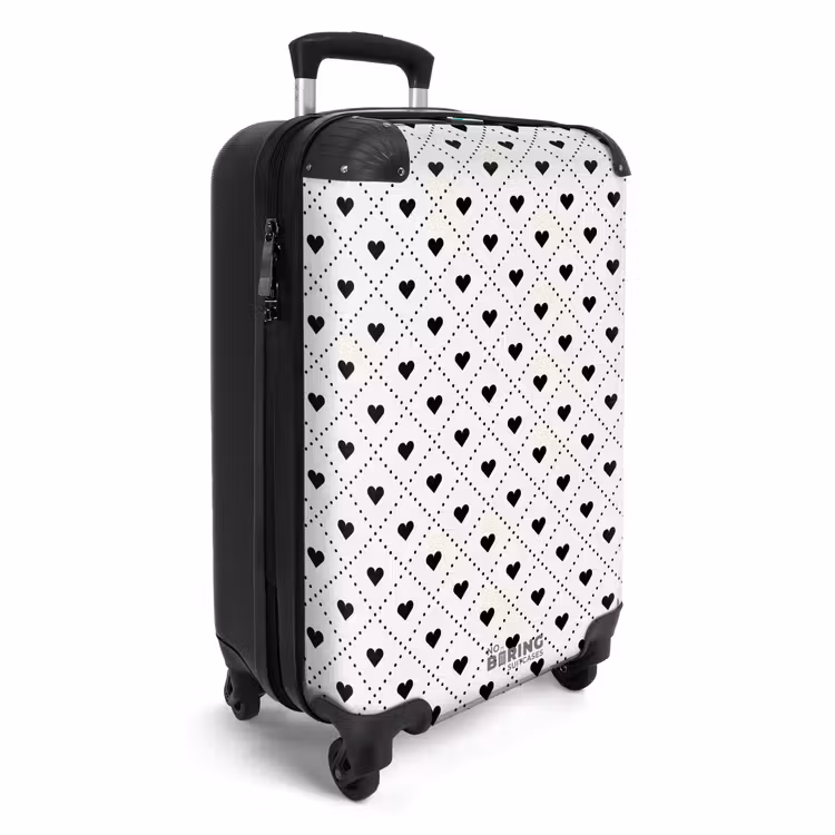 CaseSwap™ - Valentine hearts plaid pattern black and white — 2