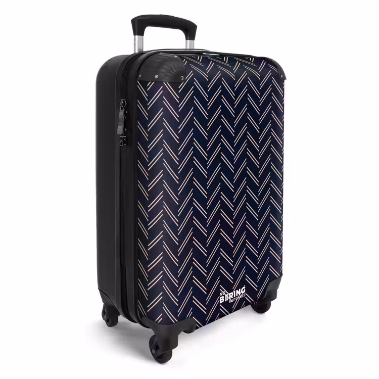 CaseSwap™ - Herringbone texture with light pink lines on dark blue — 2