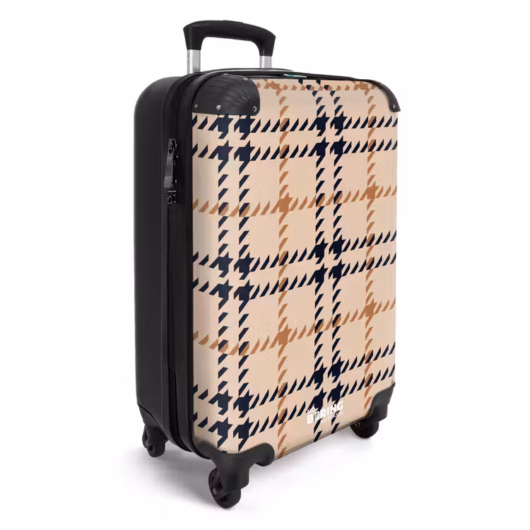 CaseSwap™ - Beige check pattern with herringbone lines in black and brown — 2