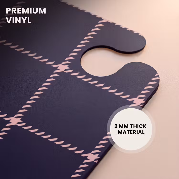 CaseSwap™ - Dark blue plaid pattern with pink herringbone lines — 6