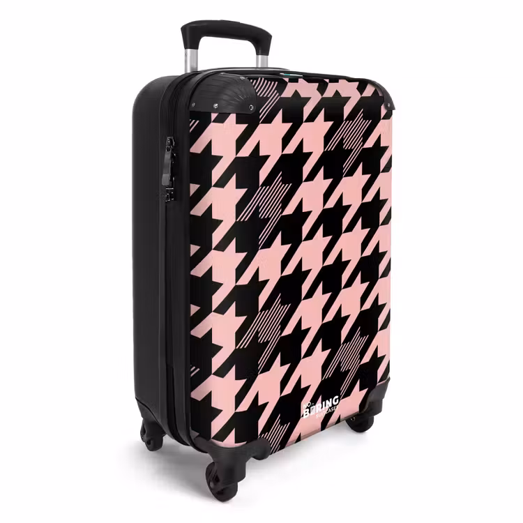 CaseSwap™ - Large pied-de-poule pattern in pink and black — 2