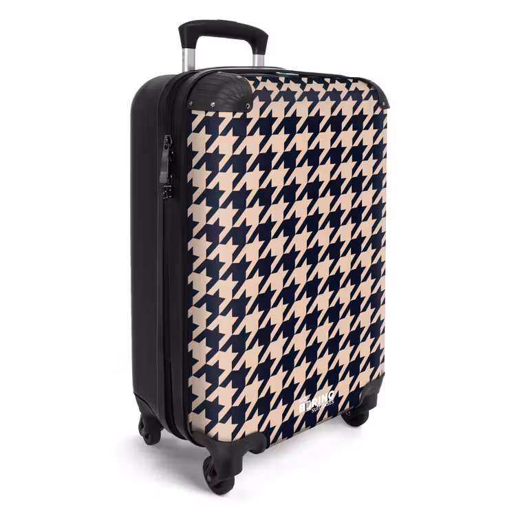 CaseSwap™ - Pied-de-poule pattern in beige and dark blue — 2