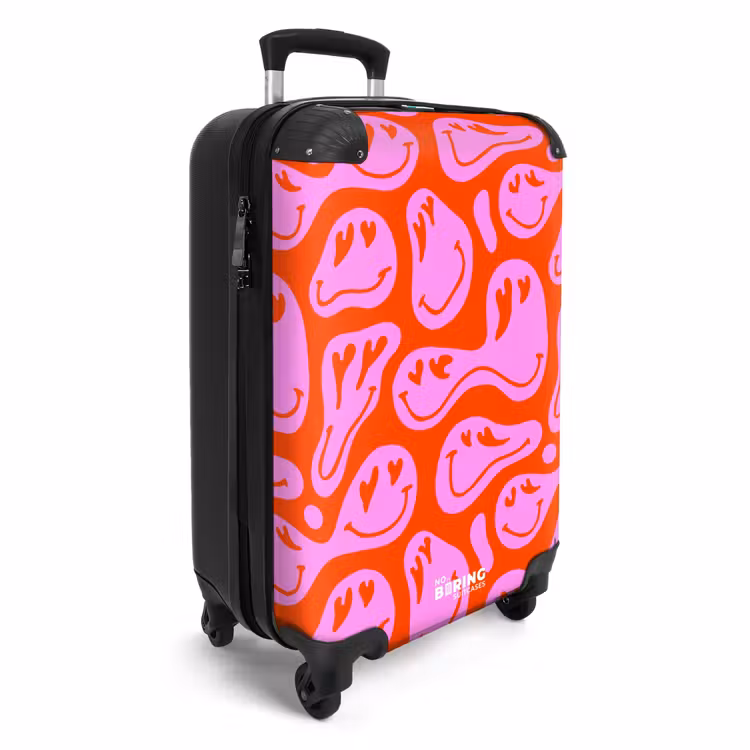 CaseSwap™ - Abstract smiley face figures with heart eyes on red and pink — 2