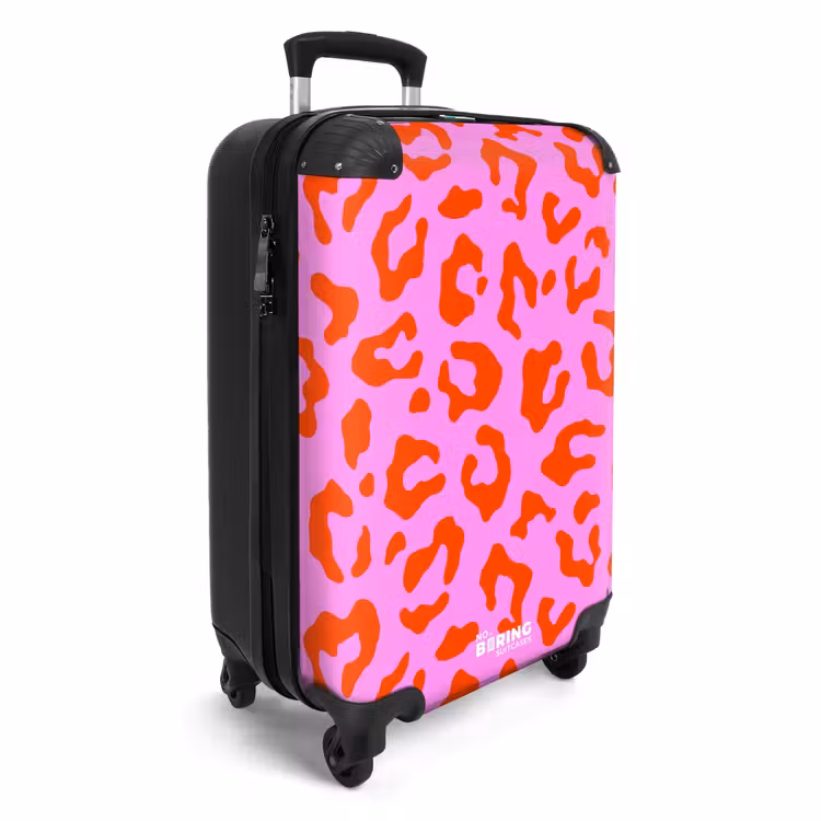 CaseSwap™ - Panther print in red on pink background — 2